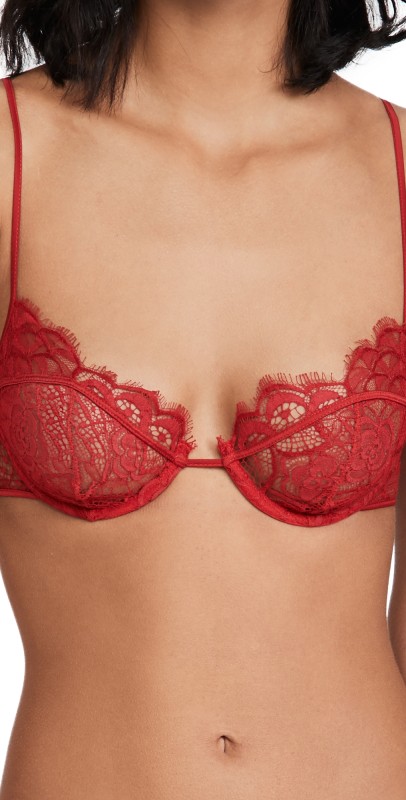 Kiki De Montparnasse Coquette Demi Bra Red