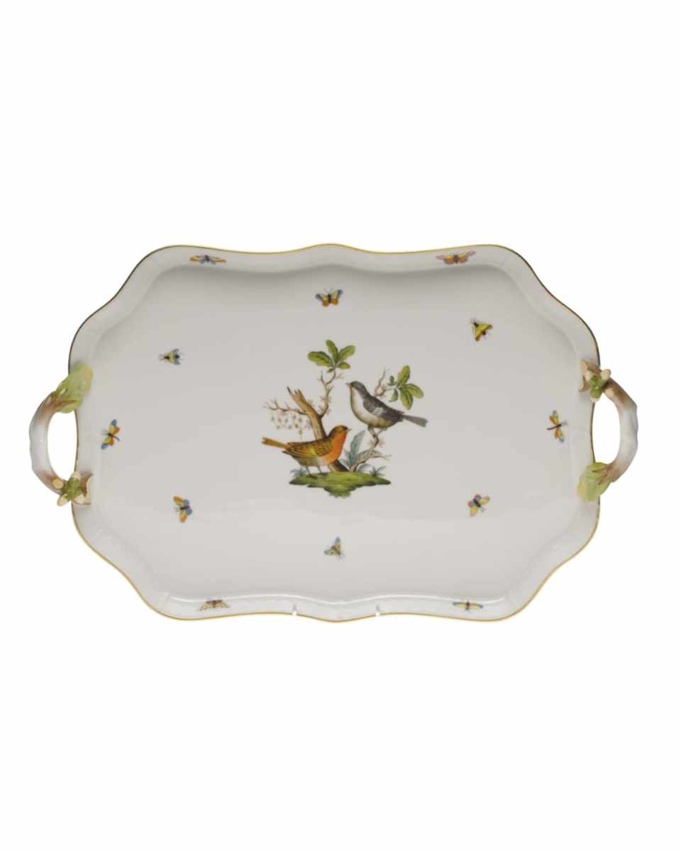 Rothschild Bird Rectangular Tray with Branch Handles