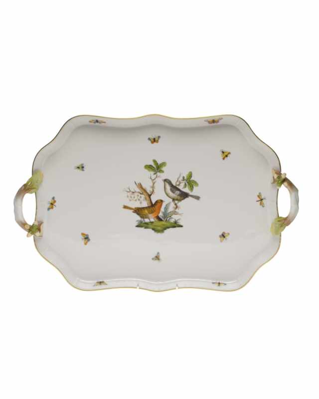 Rothschild Bird Rectangular Tray with Branch Handles