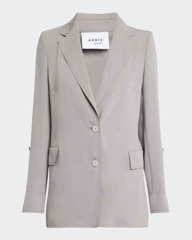 Lasercut Crepe Boyfriend Jacket