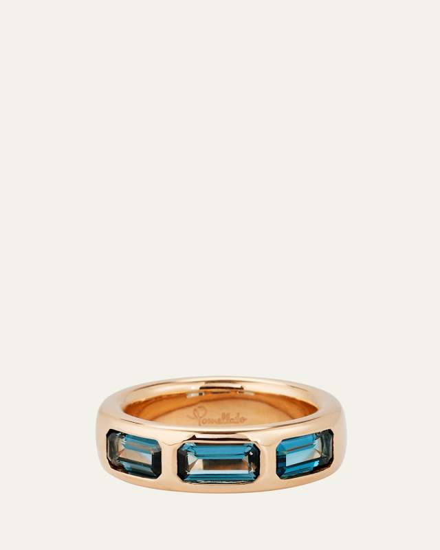 18K Rose Gold Iconica Ring with London Blue Topaz
