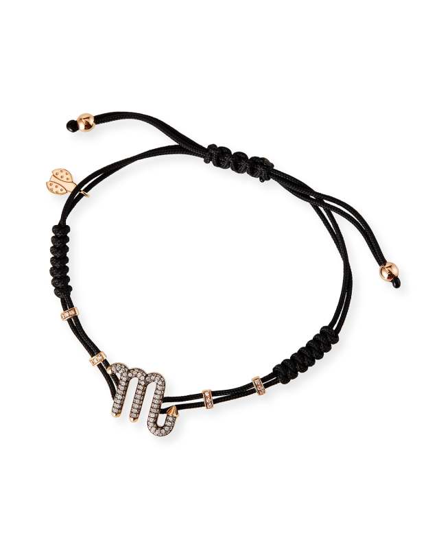 18k Pink Gold Diamond Scorpio Pull-Cord Bracelet