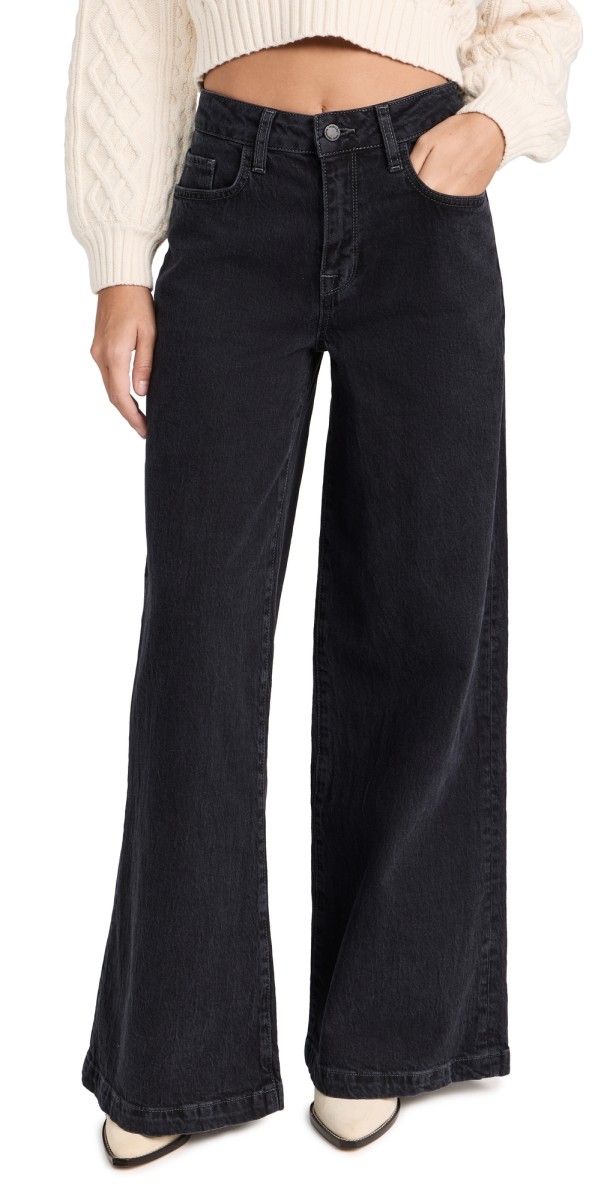 Triarchy Ms. Fonda High Rise Wide Leg Jeans Loved Black