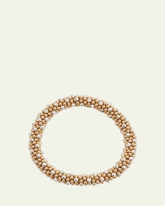 Beth 14-Karat Gold and Silver Bead Bracelet