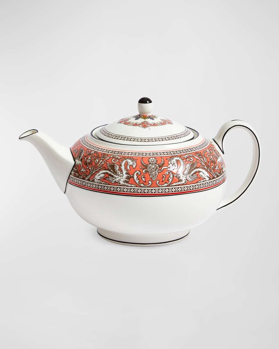 Florentine Salmon Teapot, 27 oz.