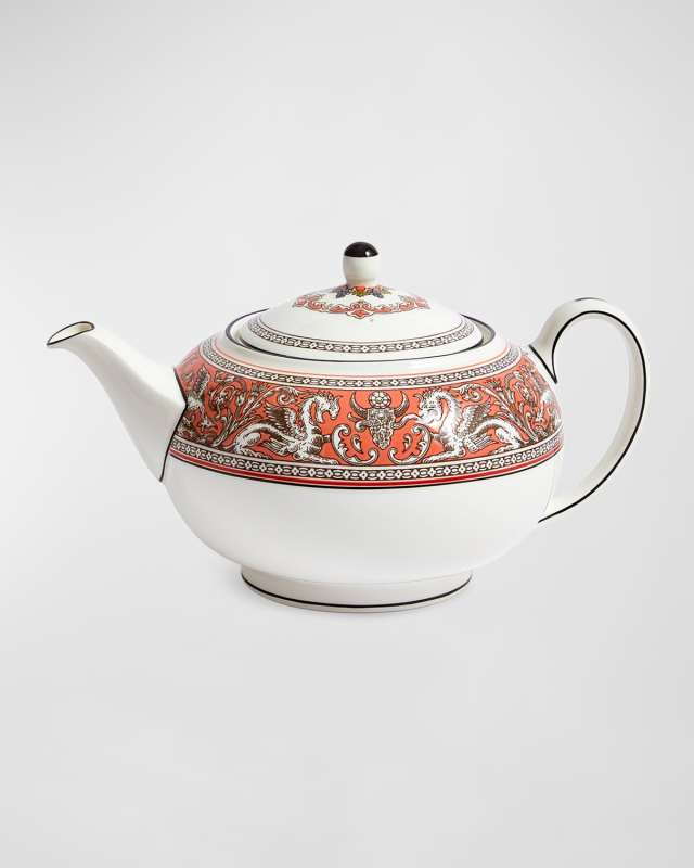 Florentine Salmon Teapot, 27 oz.