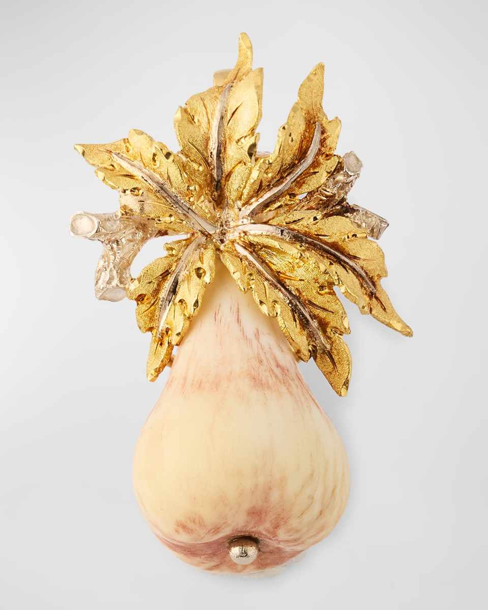 Estate Buccellati Silver Pear Leaf Pin Pendant