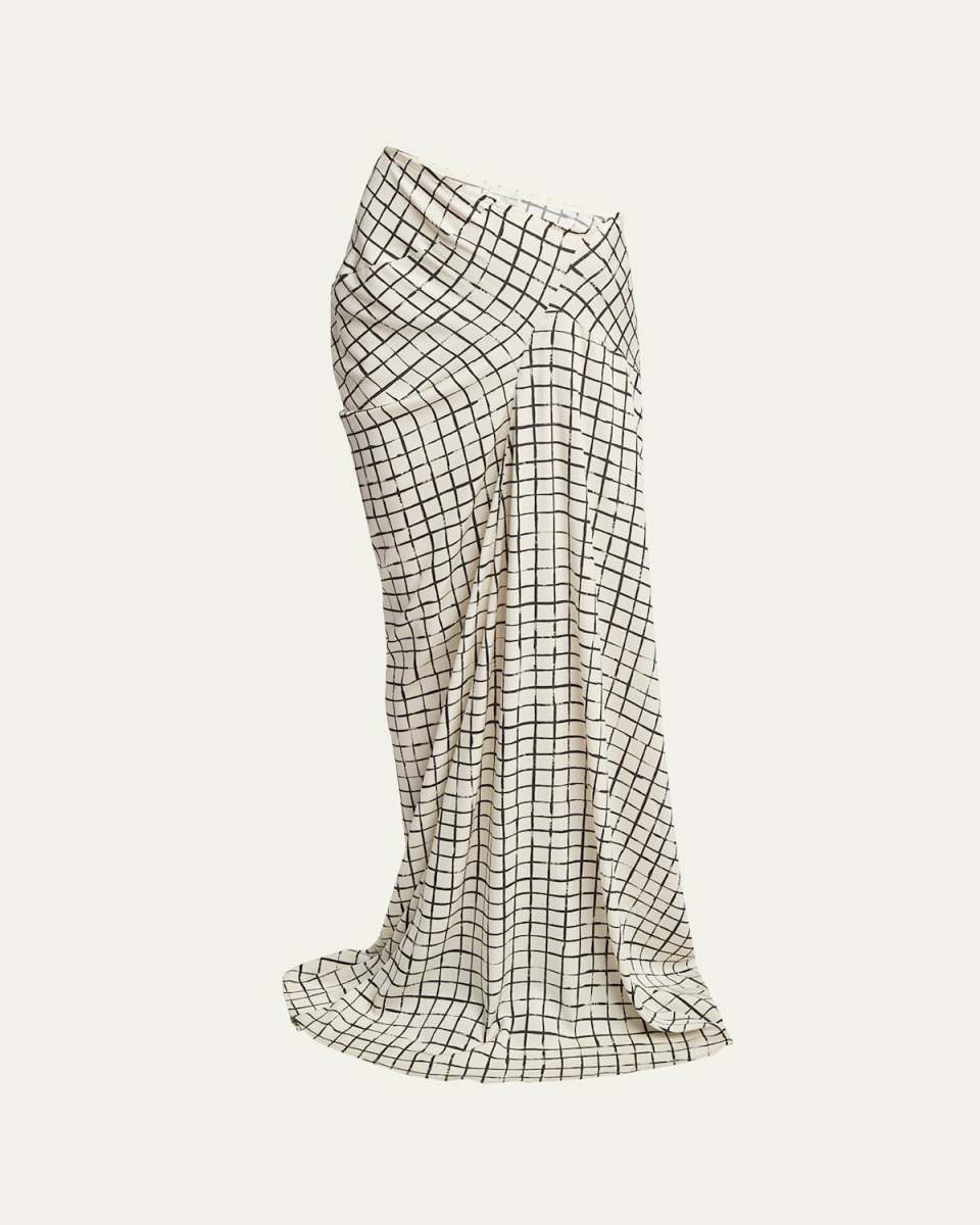 Saren Asymmetric Draped Maxi Skirt