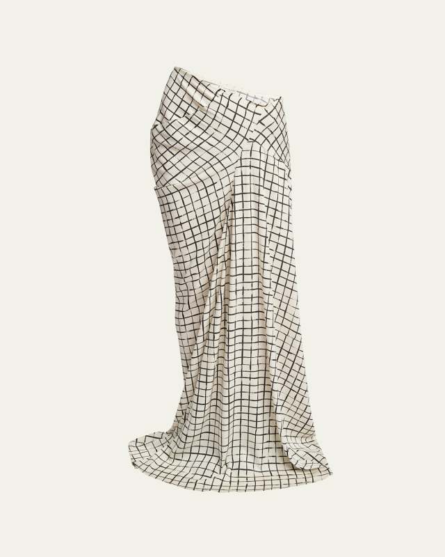 Saren Asymmetric Draped Maxi Skirt