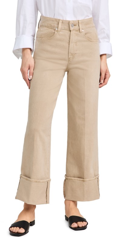 PAIGE Sasha Ankle Wide Cuff Jeans Vintage Soft Sand