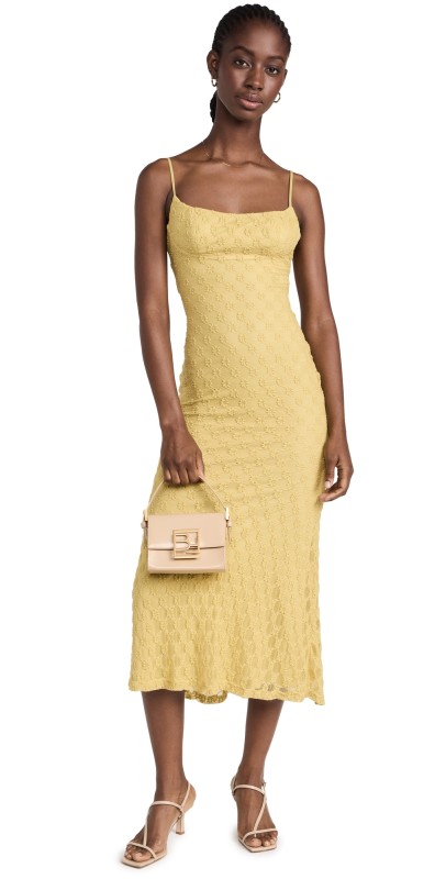 BARDOT Adoni Mesh Midi Dress Moss