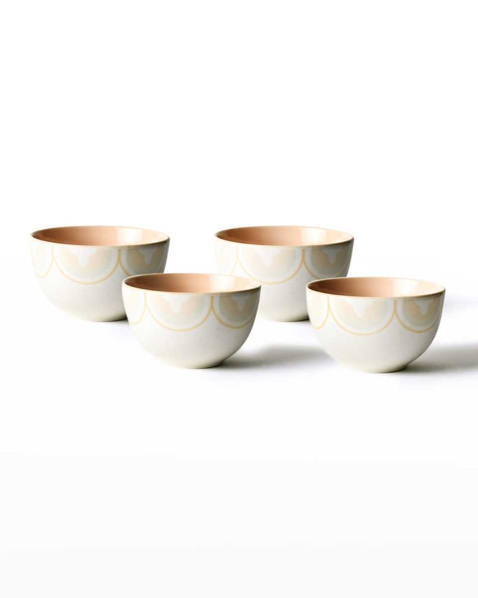 2-Tone Arabesque Trim Small Bowls, Set of 4