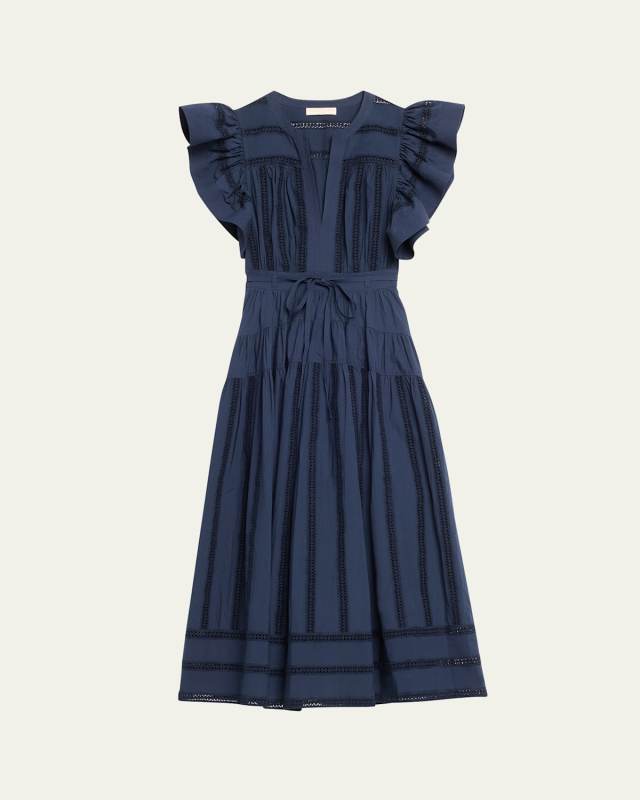Emery Flutter A-Line Midi Dress