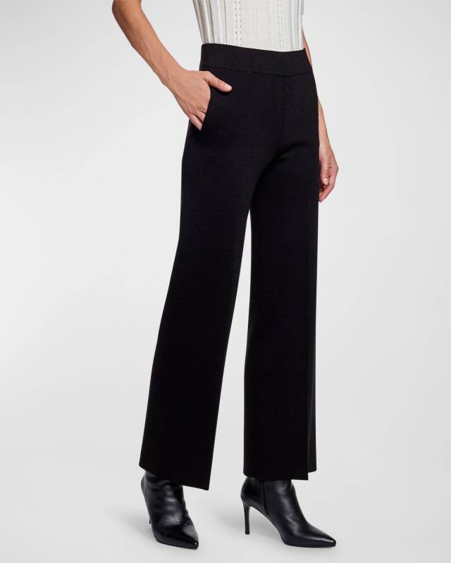 Opal Straight-Leg Knit Wool Pants