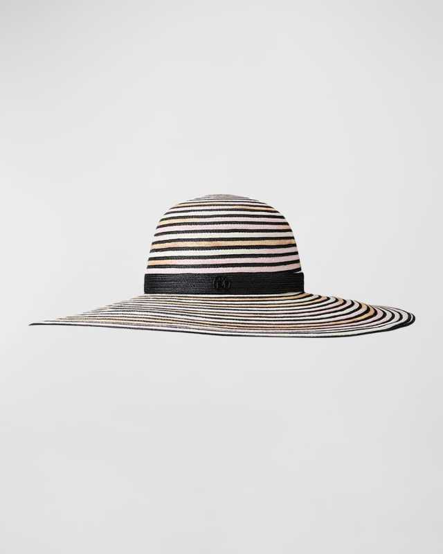Large-Brim Blanche Tie-Dye Paper Straw Hat
