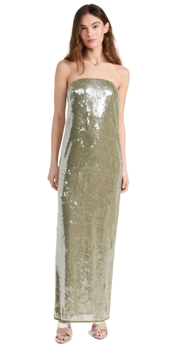 STAUD Casey Dress Garden Moss