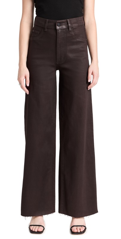 DL1961 Hepburn Wide Leg: High Rise Vintage Jeans Dark Mocha