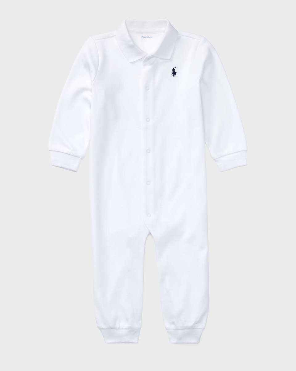 Cotton Polo Coverall, Size 3M-12M