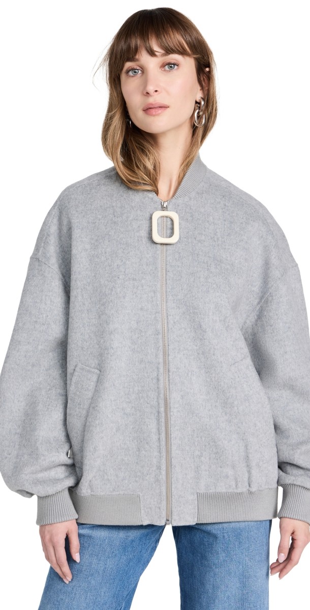 JW Anderson JWA Puller Oversized Bomber Jacket Grey Melange