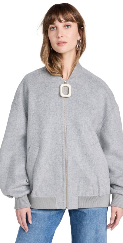 JW Anderson JWA Puller Oversized Bomber Jacket Grey Melange