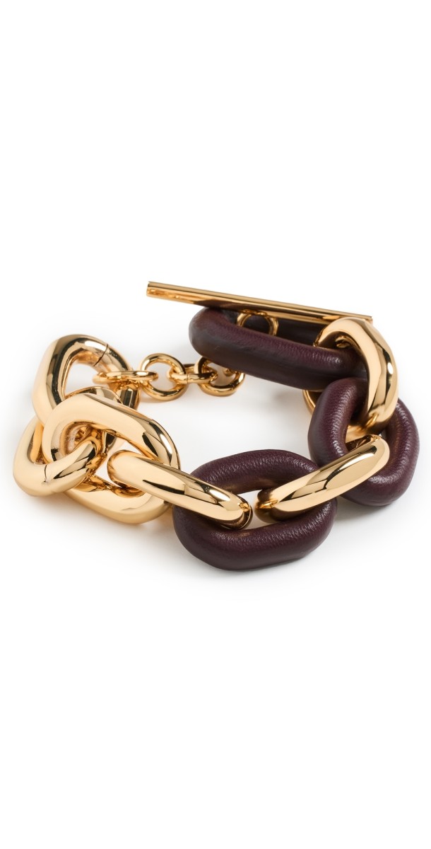 rabanne XL Link Bracelet Gold/Burgundy
