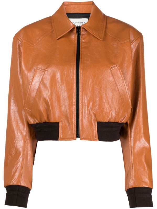spread-collar cropped jacket