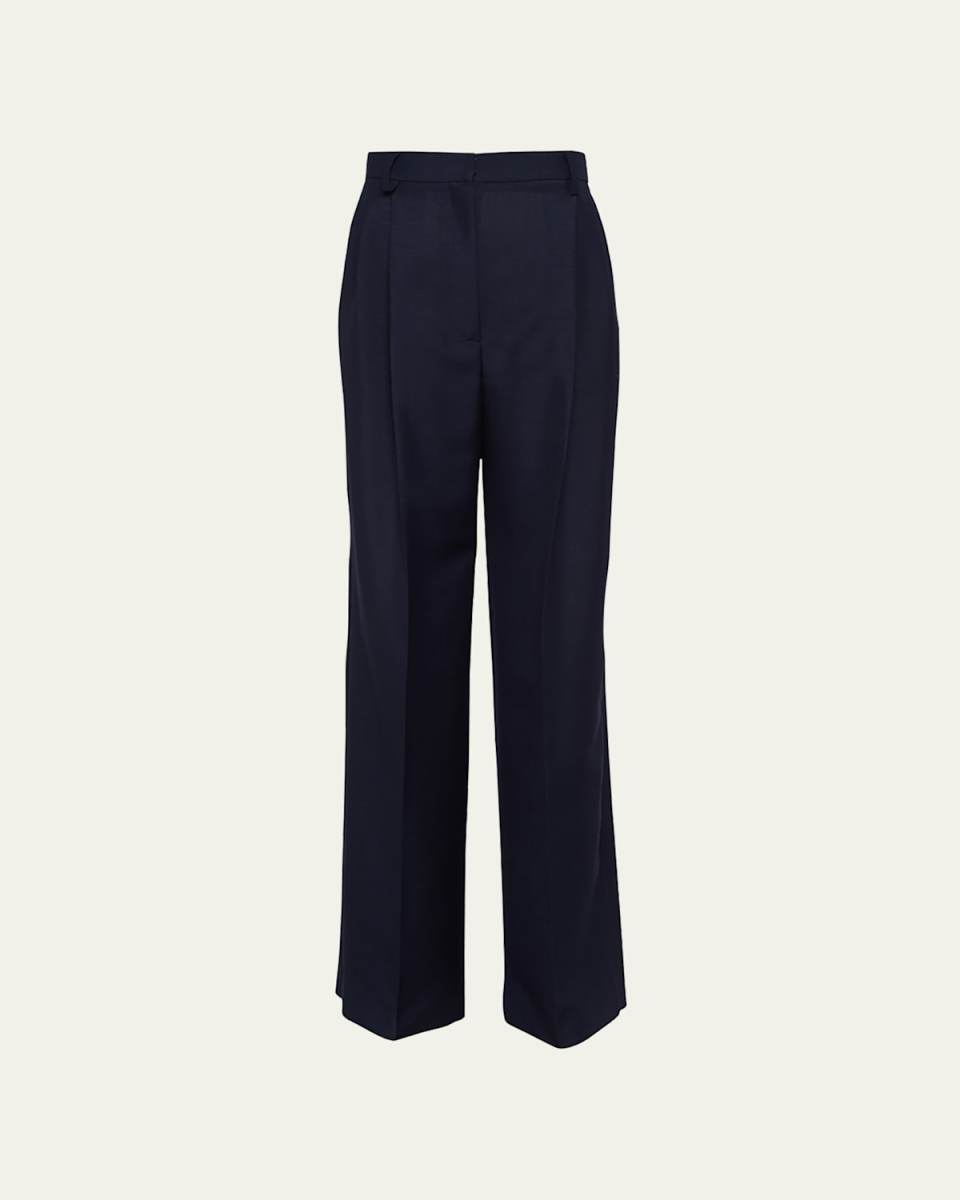 Mohair Light Straight-Leg Pants