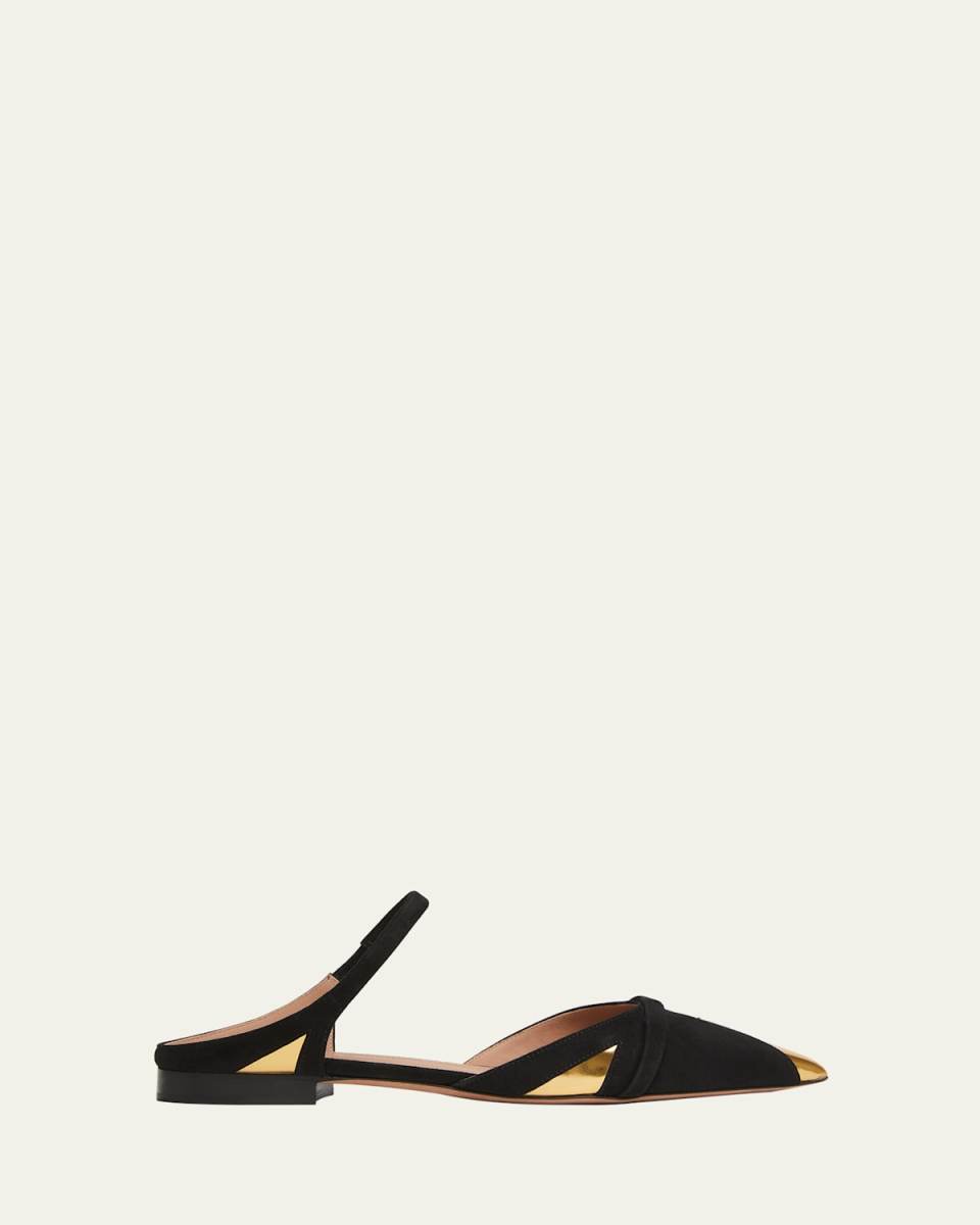 Uma Suede Metallic Ballerina Mules