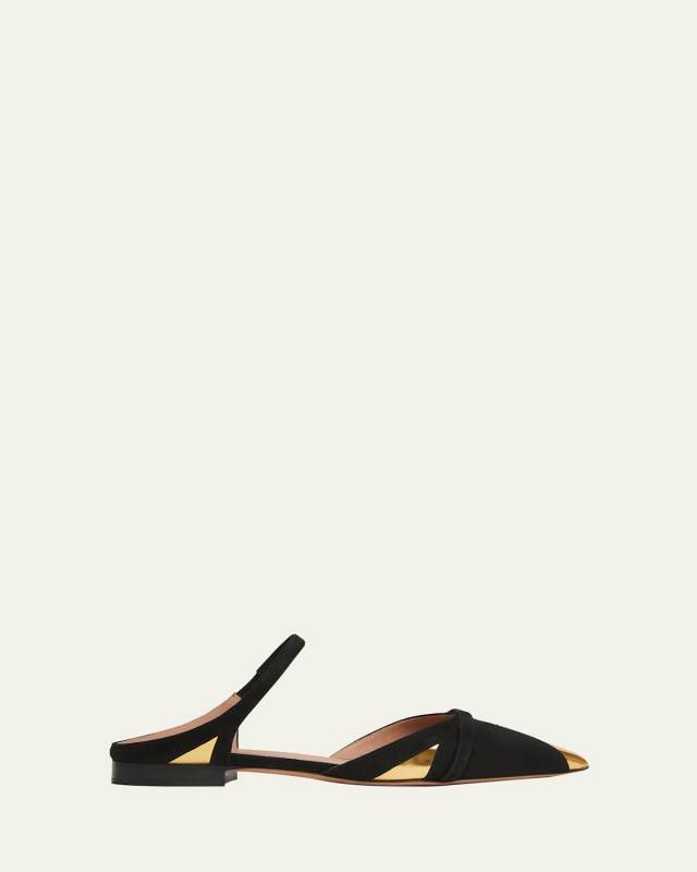 Uma Suede Metallic Ballerina Mules