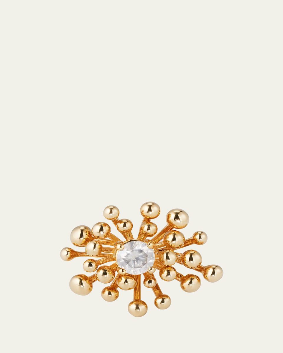 Yellow Gold Nocturne Ring with Gray Diamond, Size 6