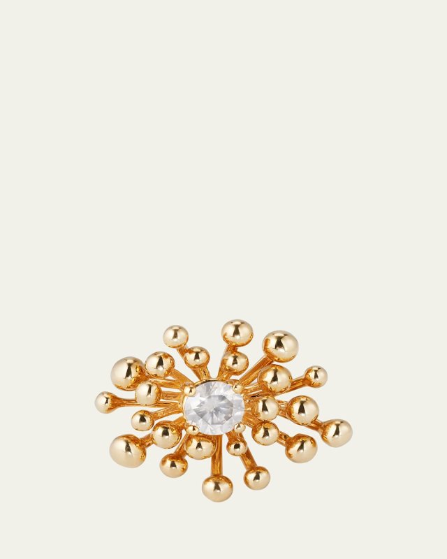 Yellow Gold Nocturne Ring with Gray Diamond, Size 6
