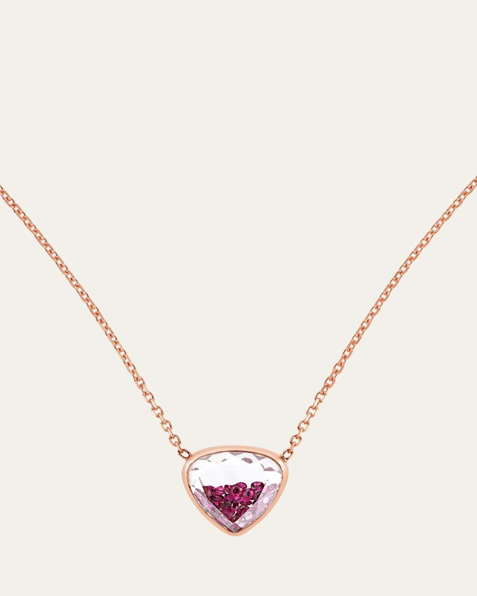 18K Rose Gold Naipe Heartish Ruby Kaleidoscope Shaker Necklace
