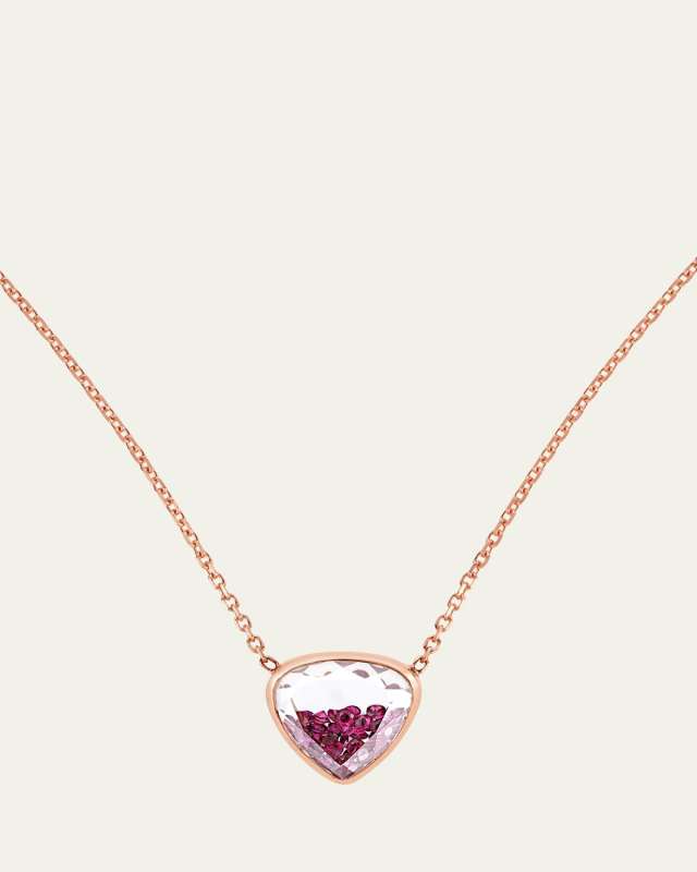 18K Rose Gold Naipe Heartish Ruby Kaleidoscope Shaker Necklace