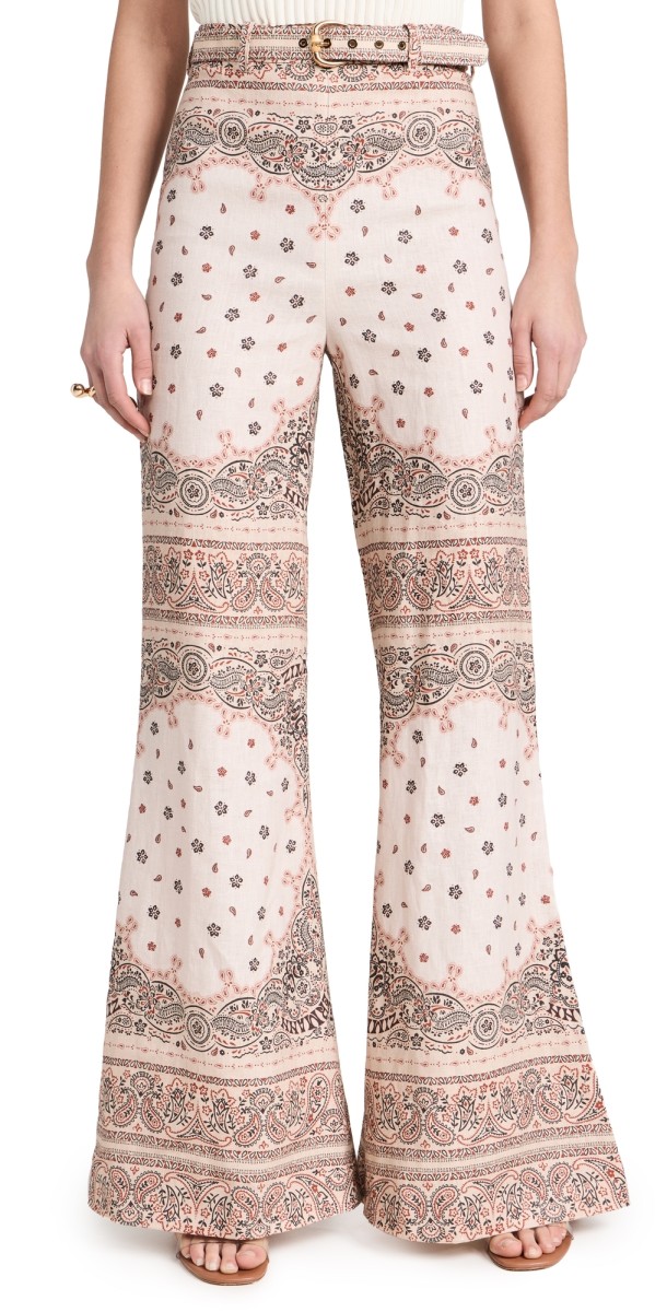Zimmermann Wide Leg Pants Cream Bandana