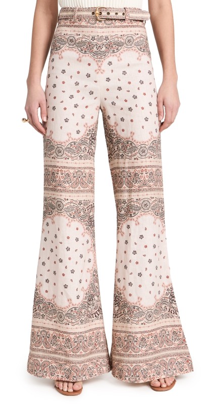 Zimmermann Wide Leg Pants Cream Bandana