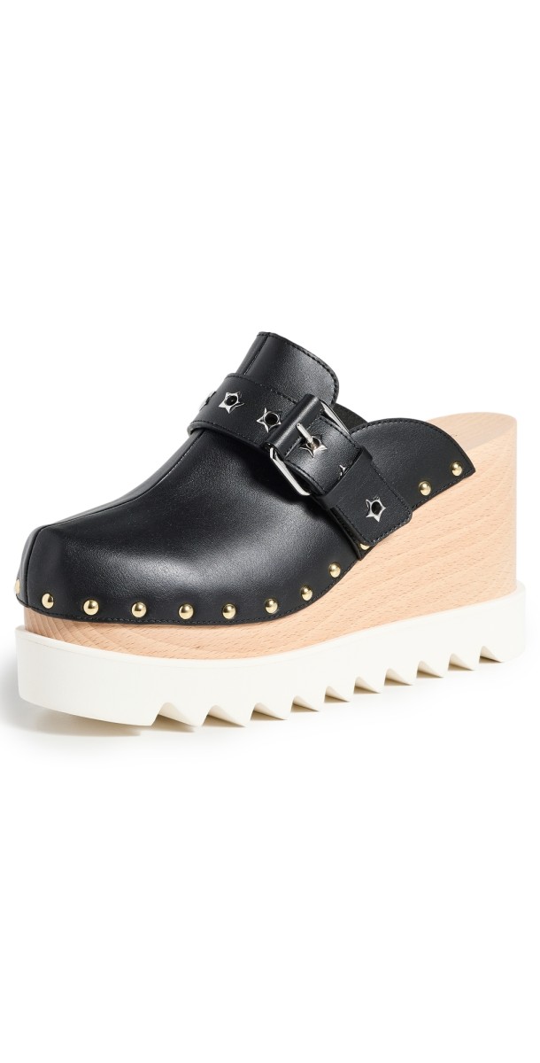 Stella McCartney Elyse Star-Studded Mules Black
