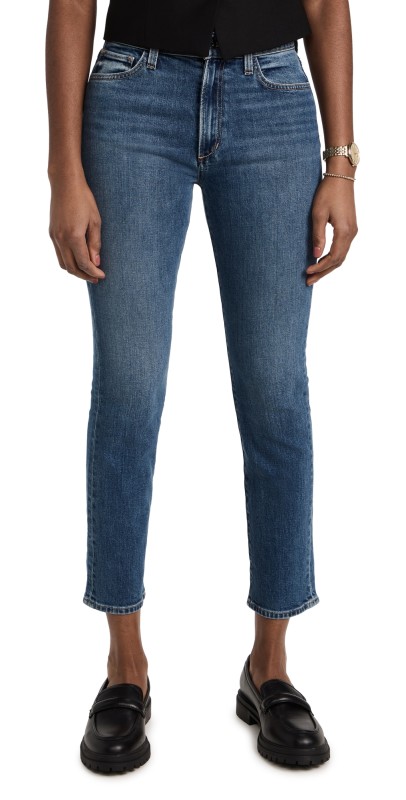 Favorite Daughter The Erin High Rise Straight Jeans Medium Indigo