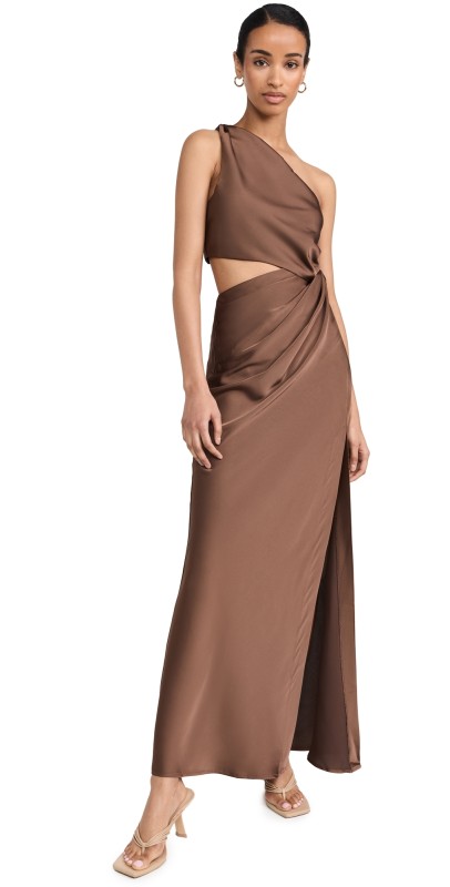 MISHA Kristin Dress Umber Brown