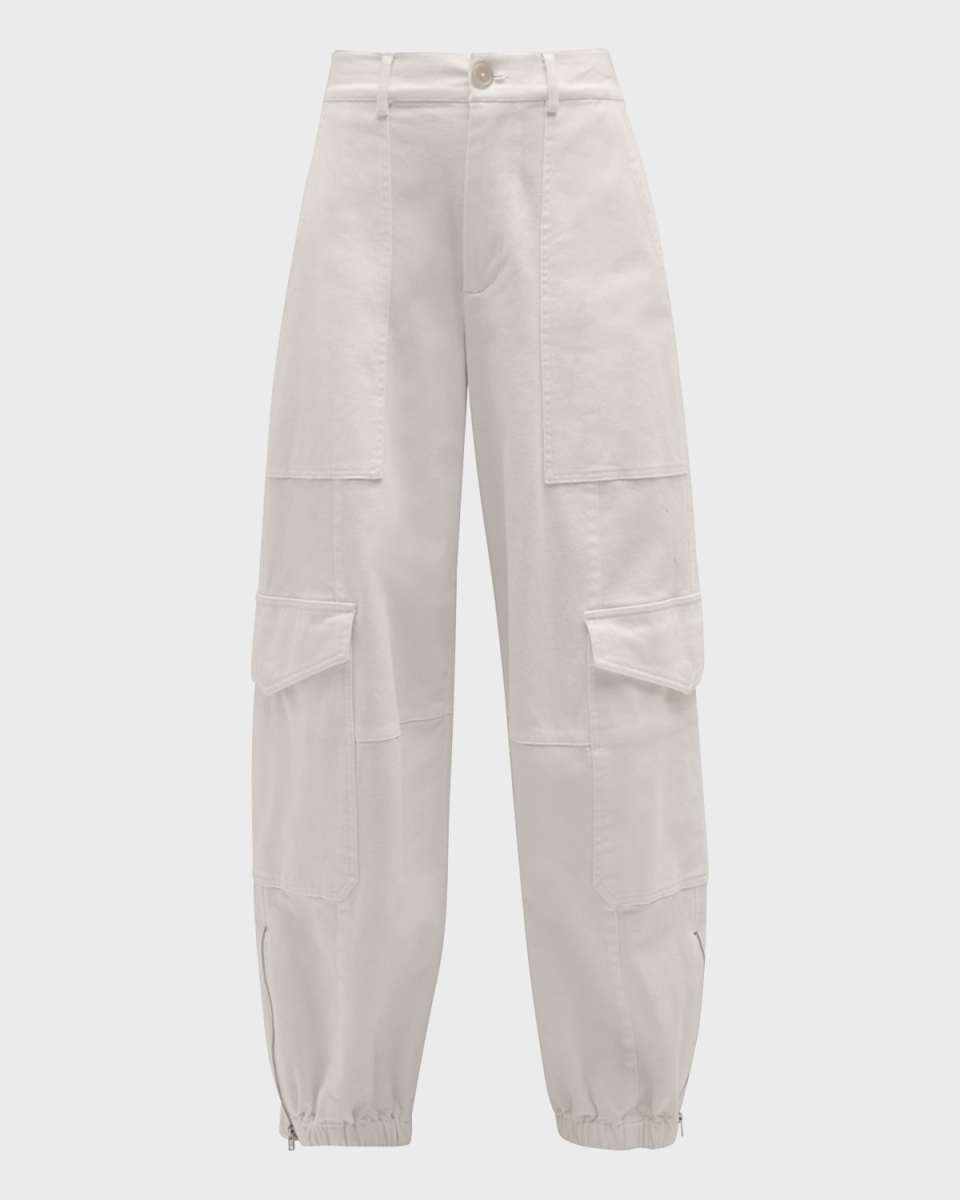 Washed Cotton Twill Cargo Pants