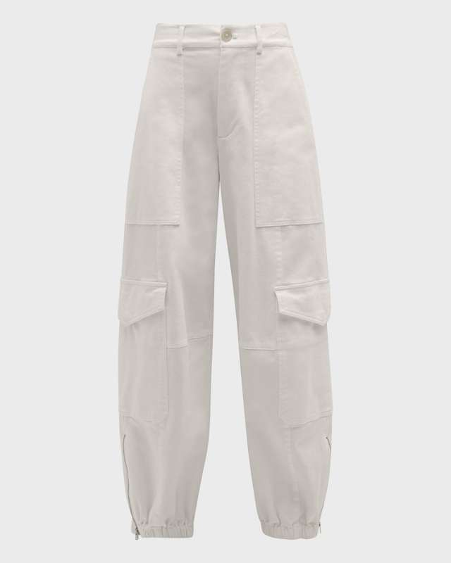 Washed Cotton Twill Cargo Pants