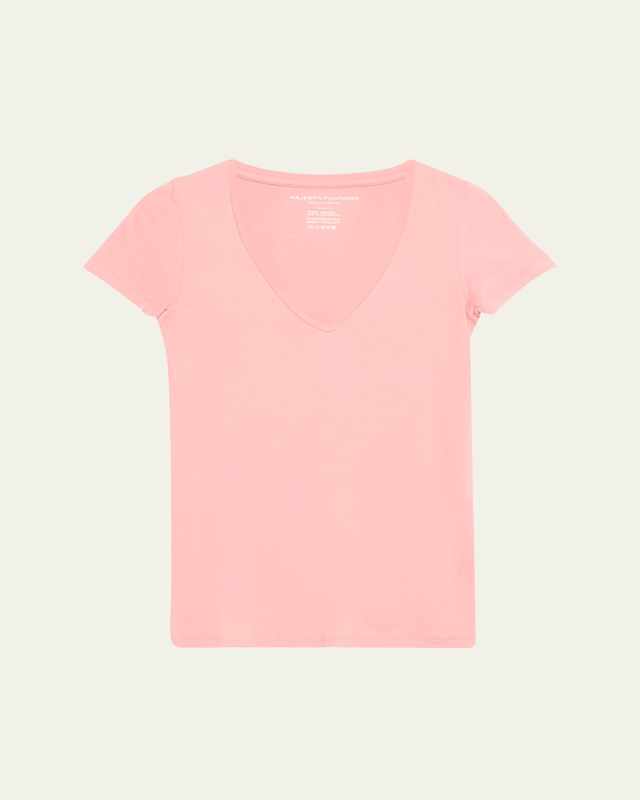 Soft Touch Short-Sleeve V-Neck Top