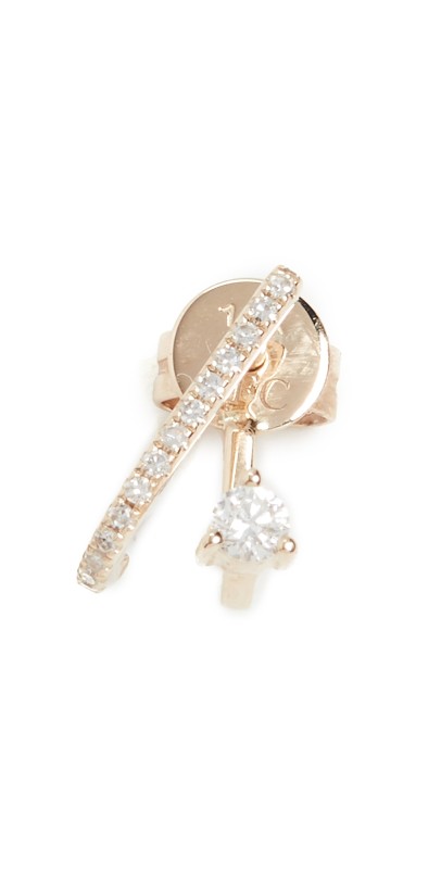 EF Collection 14k Single Prong Set Diamond Illusion Stud Yellow Gold