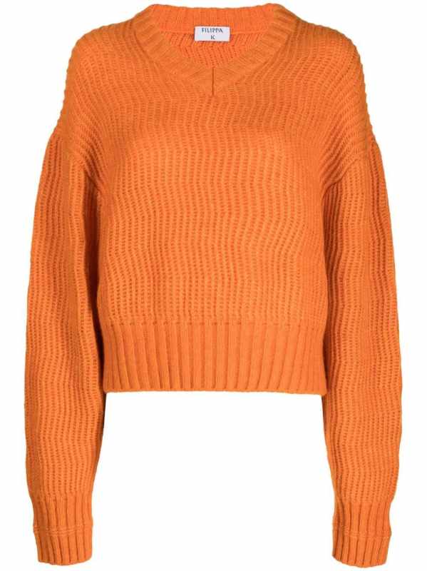 drop-shoulder chunky-knit jumper
