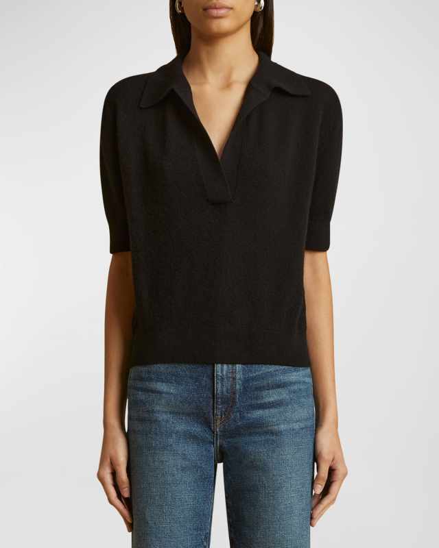 Shrunken Jo Cashmere Polo Sweat