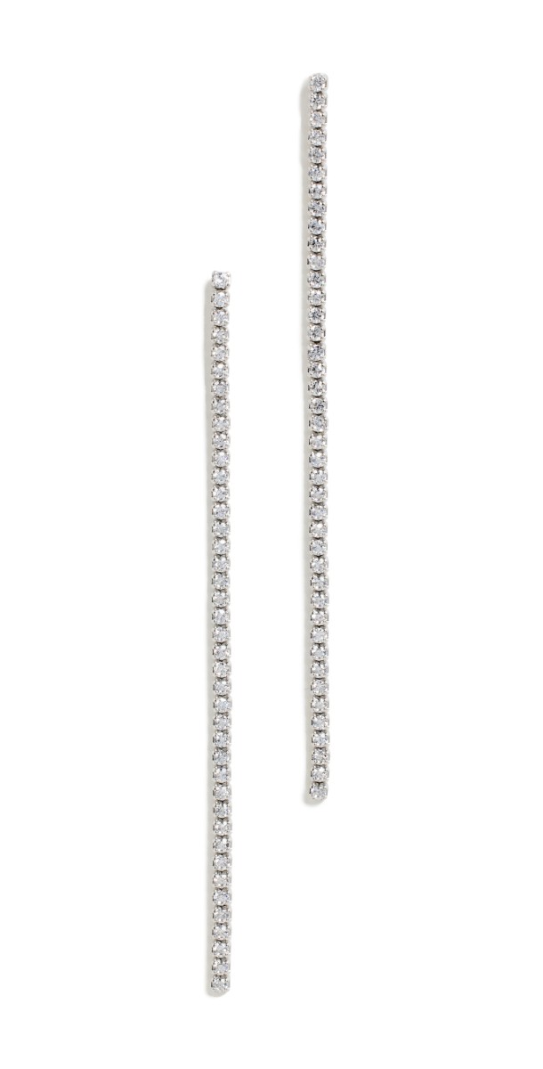 SHASHI Tennis Drop Earrings Silver