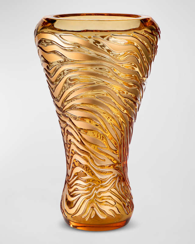 Tiger 18" Vase, Amber/Gilded Coating