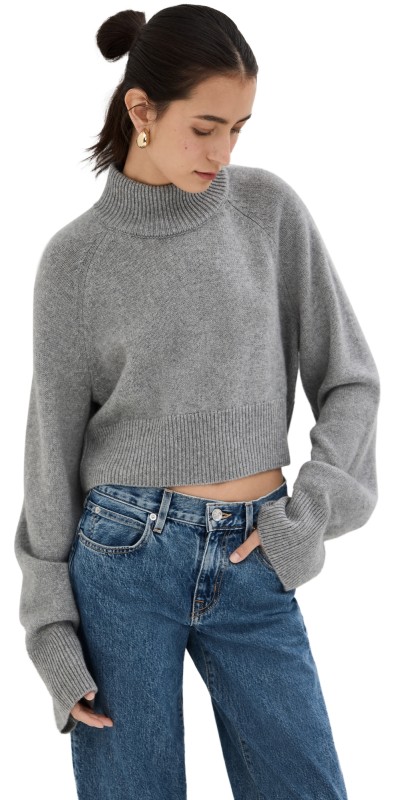 Reformation Garrett Cashmere Cropped Turtleneck Husky