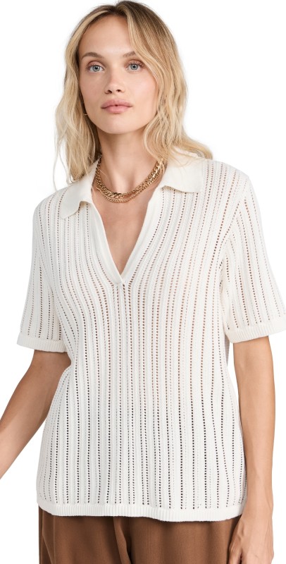 The Upside Kitt Knit Polo Creme