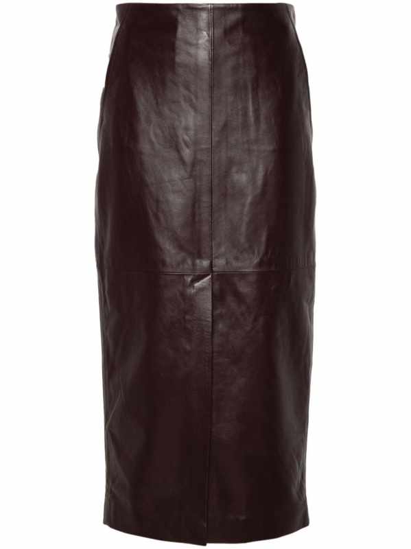 Nadia leather pencil skirt