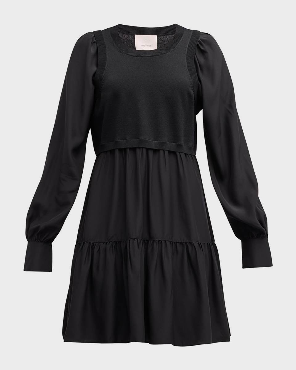 Presley Tiered Silk Mini Dress